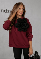 Bluza z kwiatem Flora Felicita burgundowa