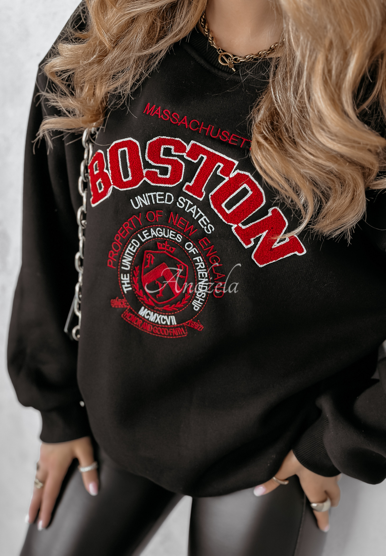 Bluza Boston Massachusetts czarna