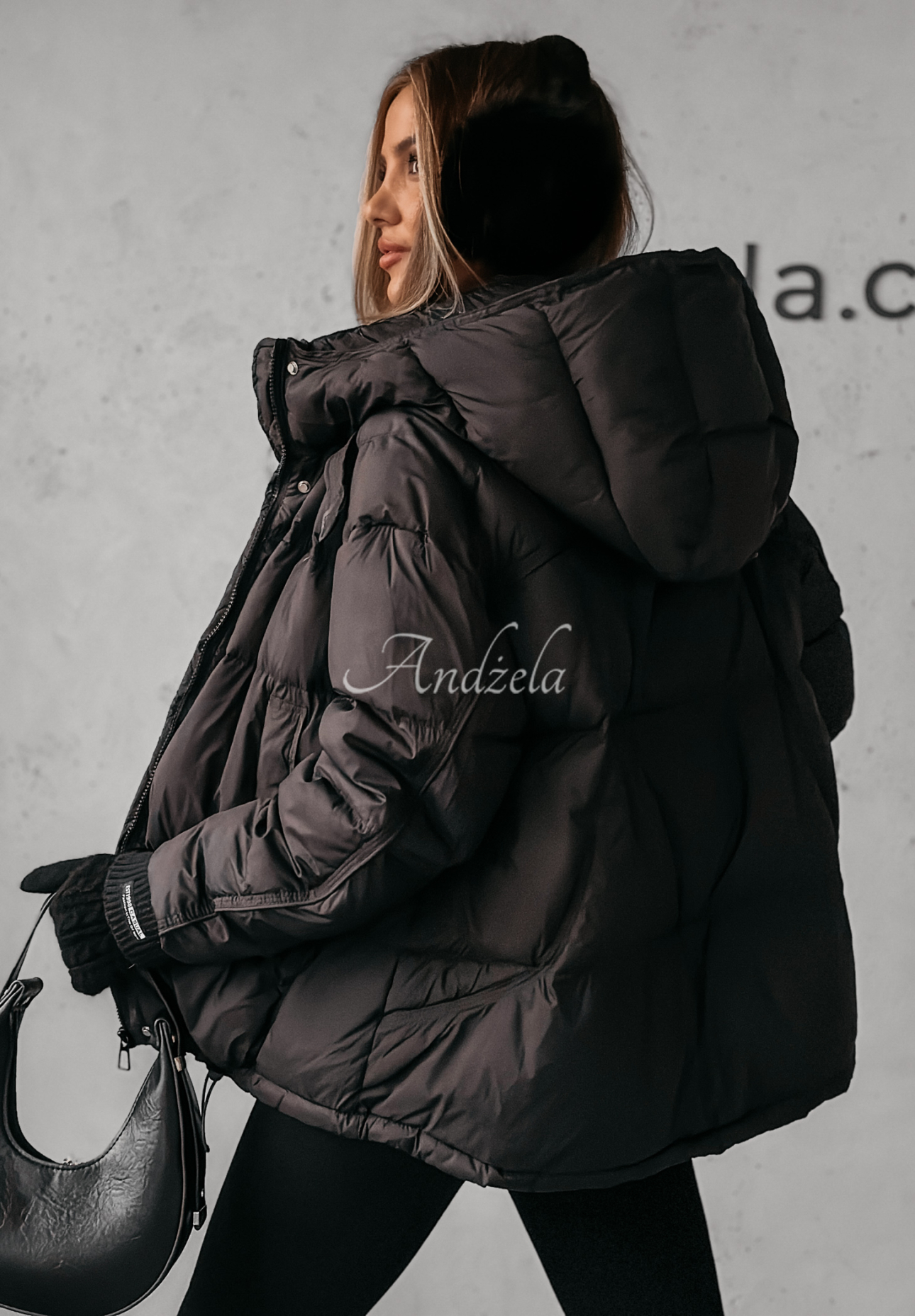 Aurora Skies hooded down jacket black
