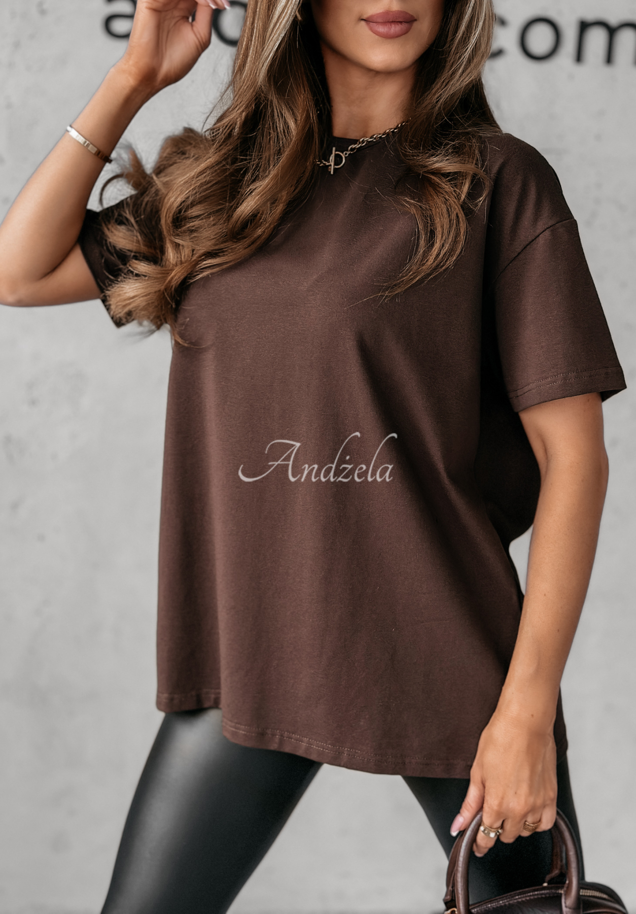 Bawełniany T-shirt Second Chance czekoladowy