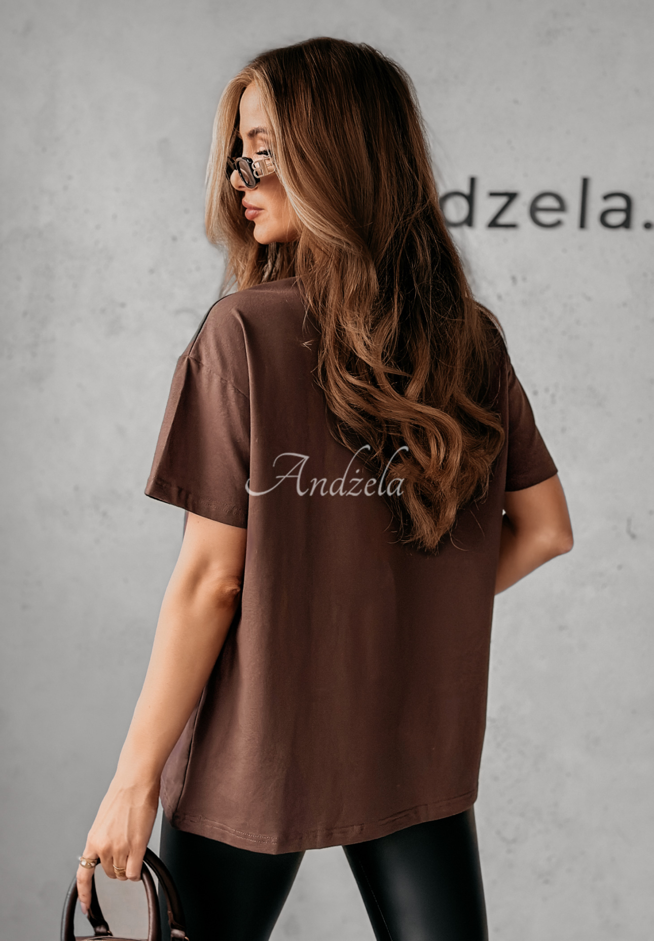 Bawełniany T-shirt Second Chance czekoladowy