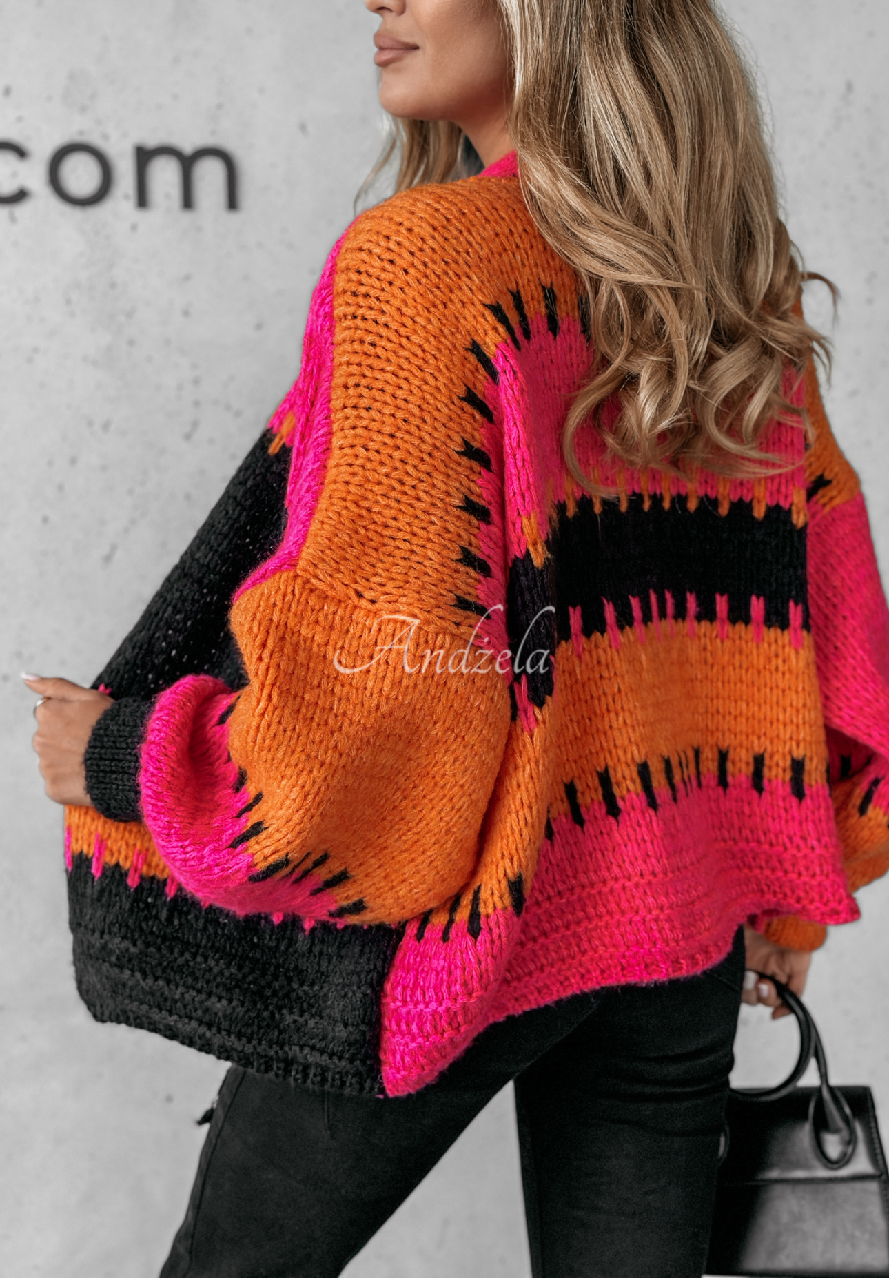 Short oversize cardigan Seriously Pretty orange and pink