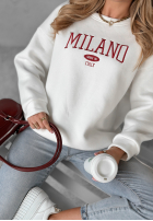 Bluza oversize z napisem Milano Amore biała