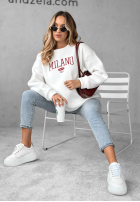 Bluza oversize z napisem Milano Amore biała