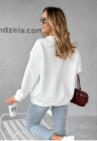 Bluza oversize z napisem Milano Amore biała