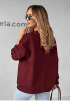 Bluza oversize z napisem Milano Amore burgundowa