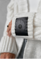 Długi ozdobnie pleciony kardigan Raindrop Reverie ecru