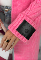Długi ozdobnie pleciony kardigan Raindrop Reverie różowy