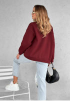 Bluza oversize z nadrukiem The Fancy burgundowa