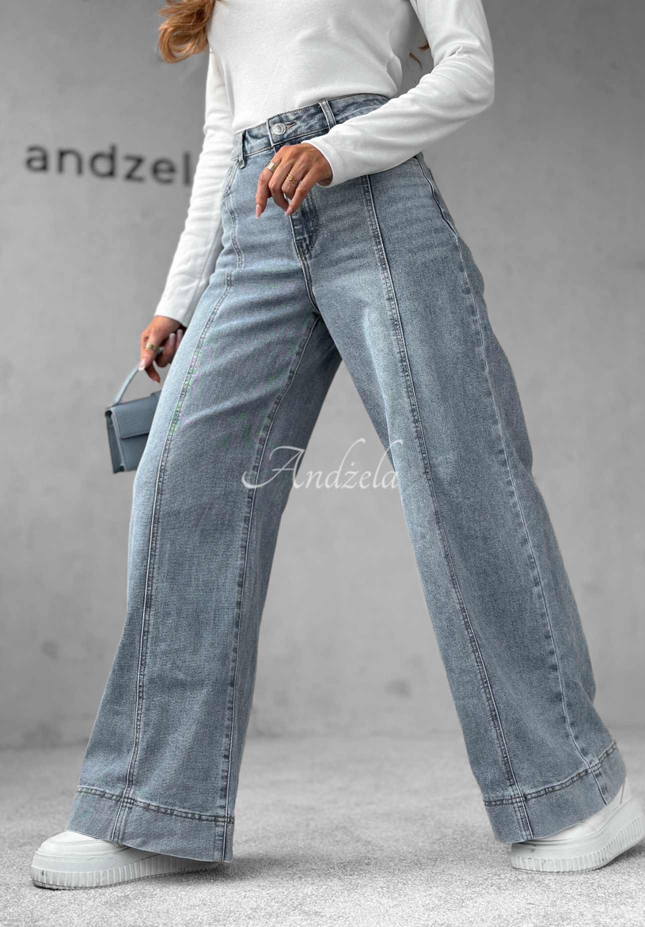 Denim wide leg pants Except Me blue