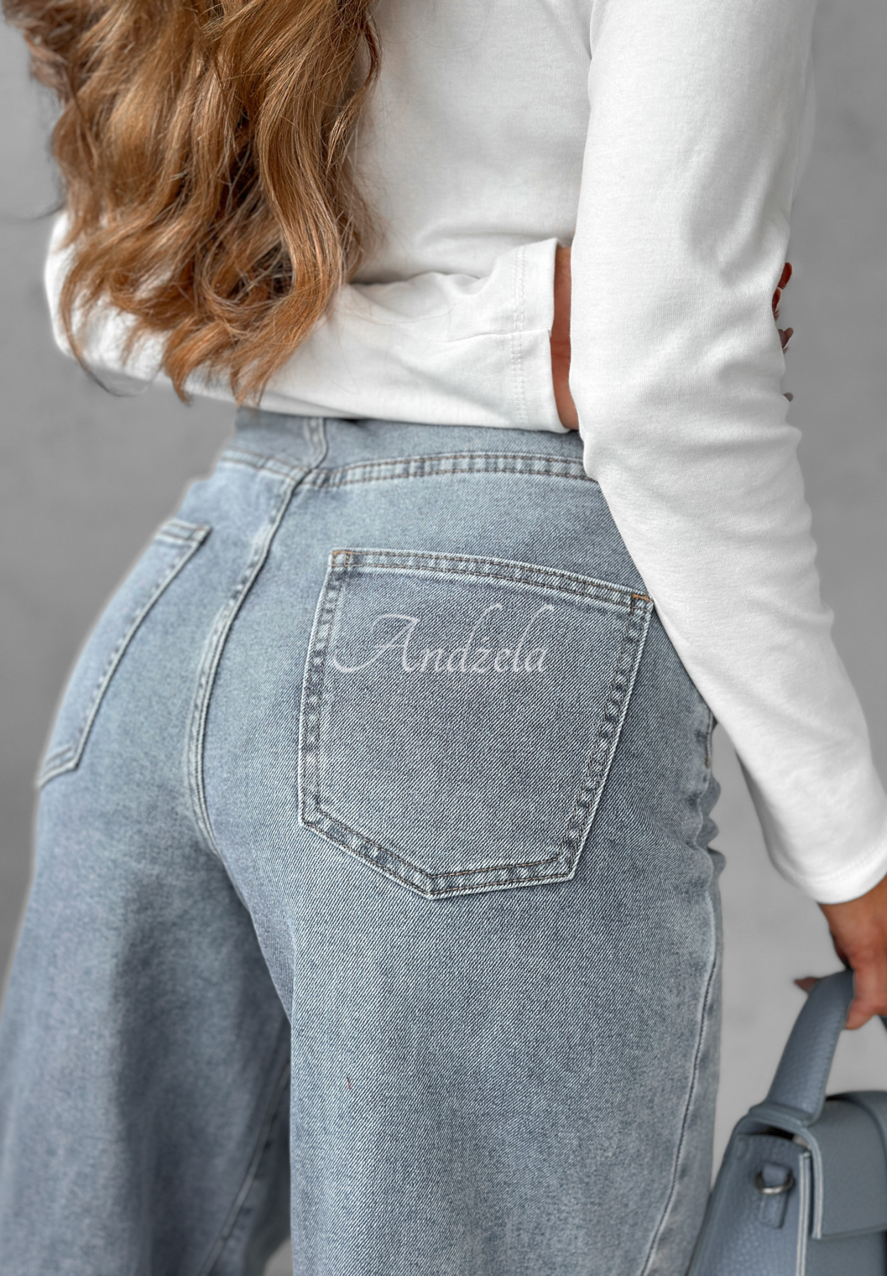 Denim wide leg pants Except Me blue