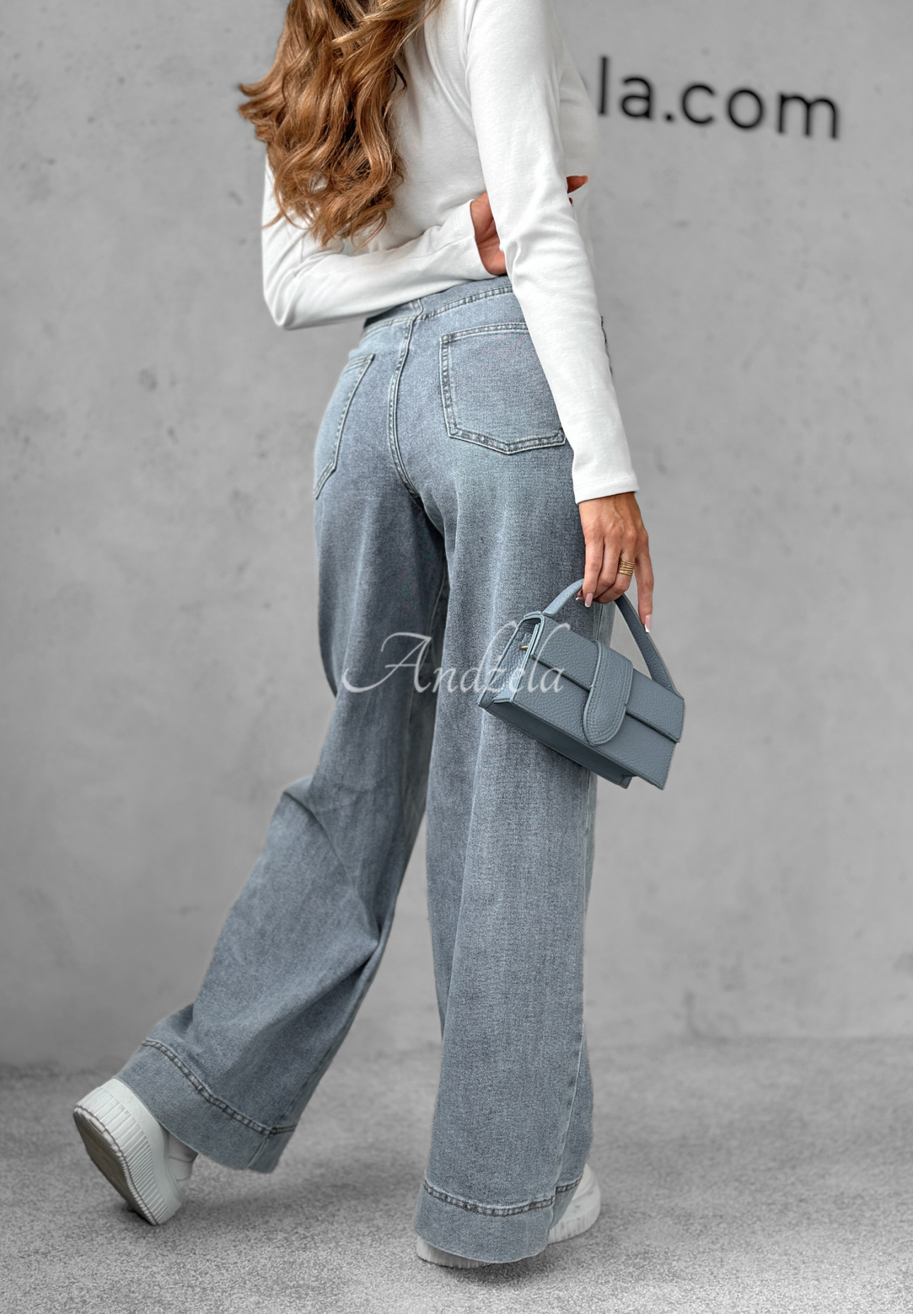 Denim wide leg pants Except Me blue