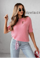 Sweter z wełną Just Maybe pudrowy róż