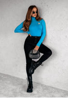 Dopasowany Jumper z golfem Solange in blue