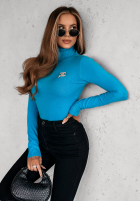Dopasowany Jumper z golfem Solange in blue