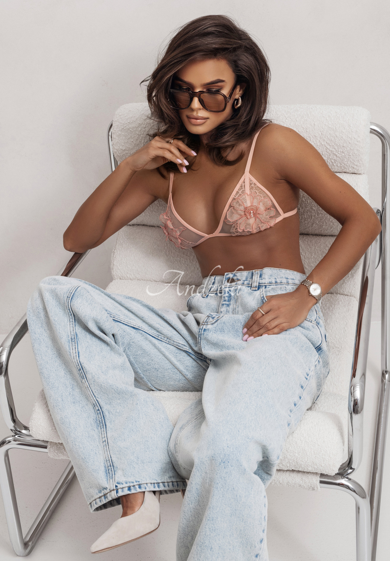 La Milla Always Myself light blue wide leg denim pants