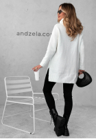 Sweter oversize z golfem Benin ecru