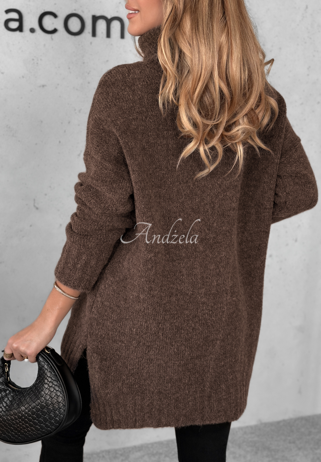 Benin chocolate oversize turtleneck sweater