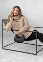 Sweter oversize z golfem Benin beżowy