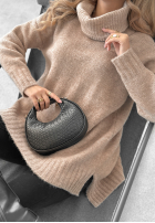 Sweter oversize z golfem Benin beżowy