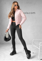 short pikowana Jacket bomberka Unstoppable You in powder pink
