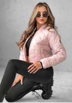 short pikowana Jacket bomberka Unstoppable You in powder pink