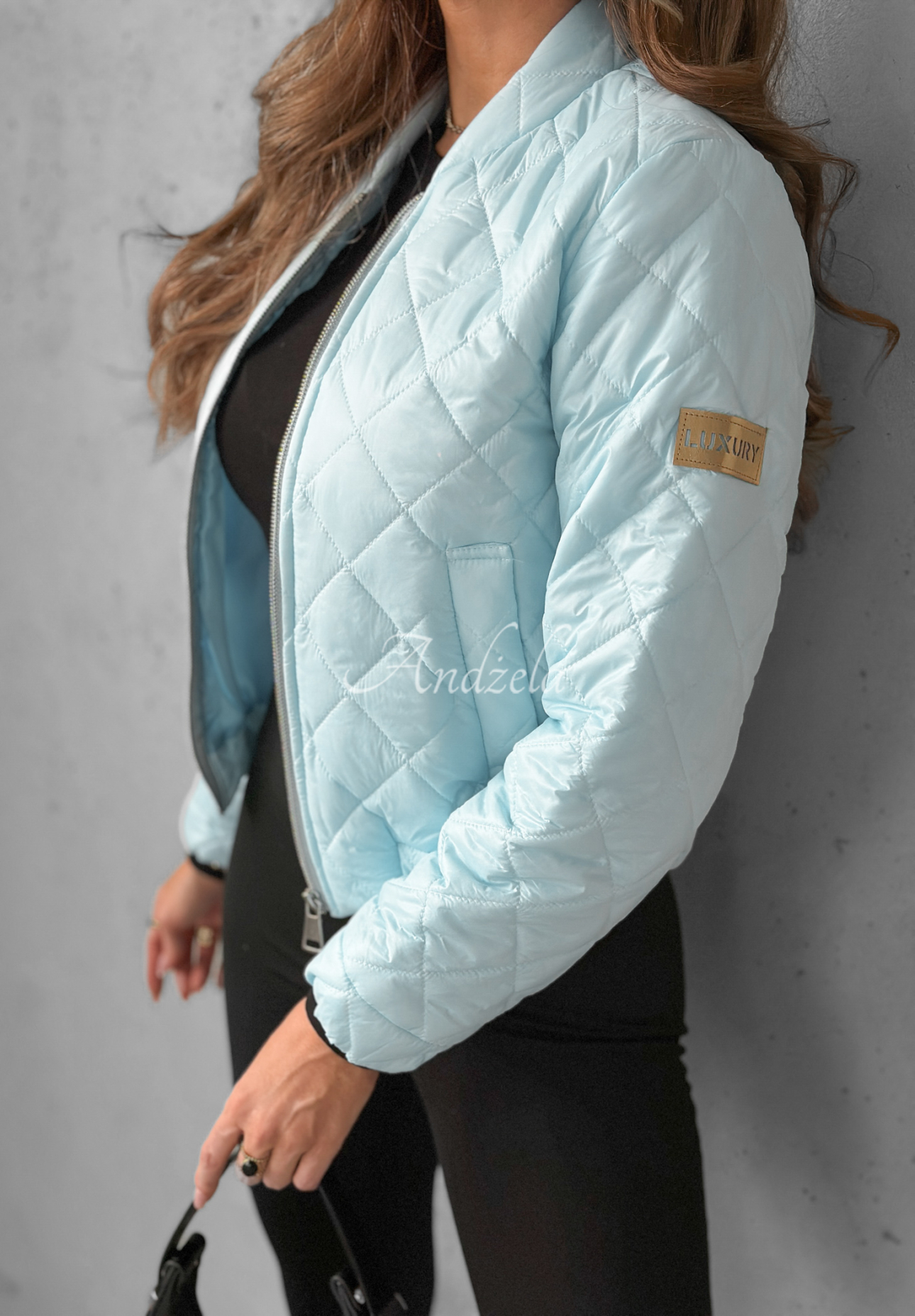 Short quilted bomber jacket Unstoppable You blue