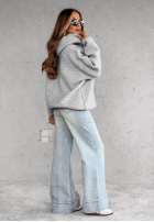 Jumper oversize ze sznurowaniem i kapturem Laossi in grey