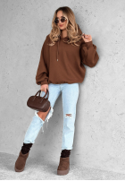 Bluza z kapturem Sporty Sisters czekoladowa