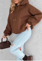 Bluza z kapturem Sporty Sisters czekoladowa