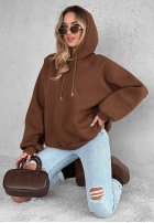 Bluza z kapturem Sporty Sisters czekoladowa
