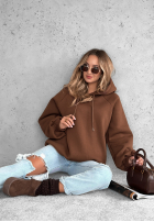 Bluza z kapturem Sporty Sisters czekoladowa