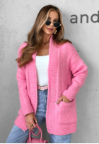 Short oversize cardigan Cozy Drape pink