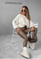 Trousers Waxed Isabell in chocolate