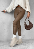 Trousers Waxed Isabell in chocolate