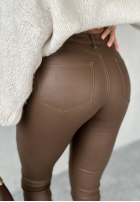 Trousers Waxed Isabell in chocolate