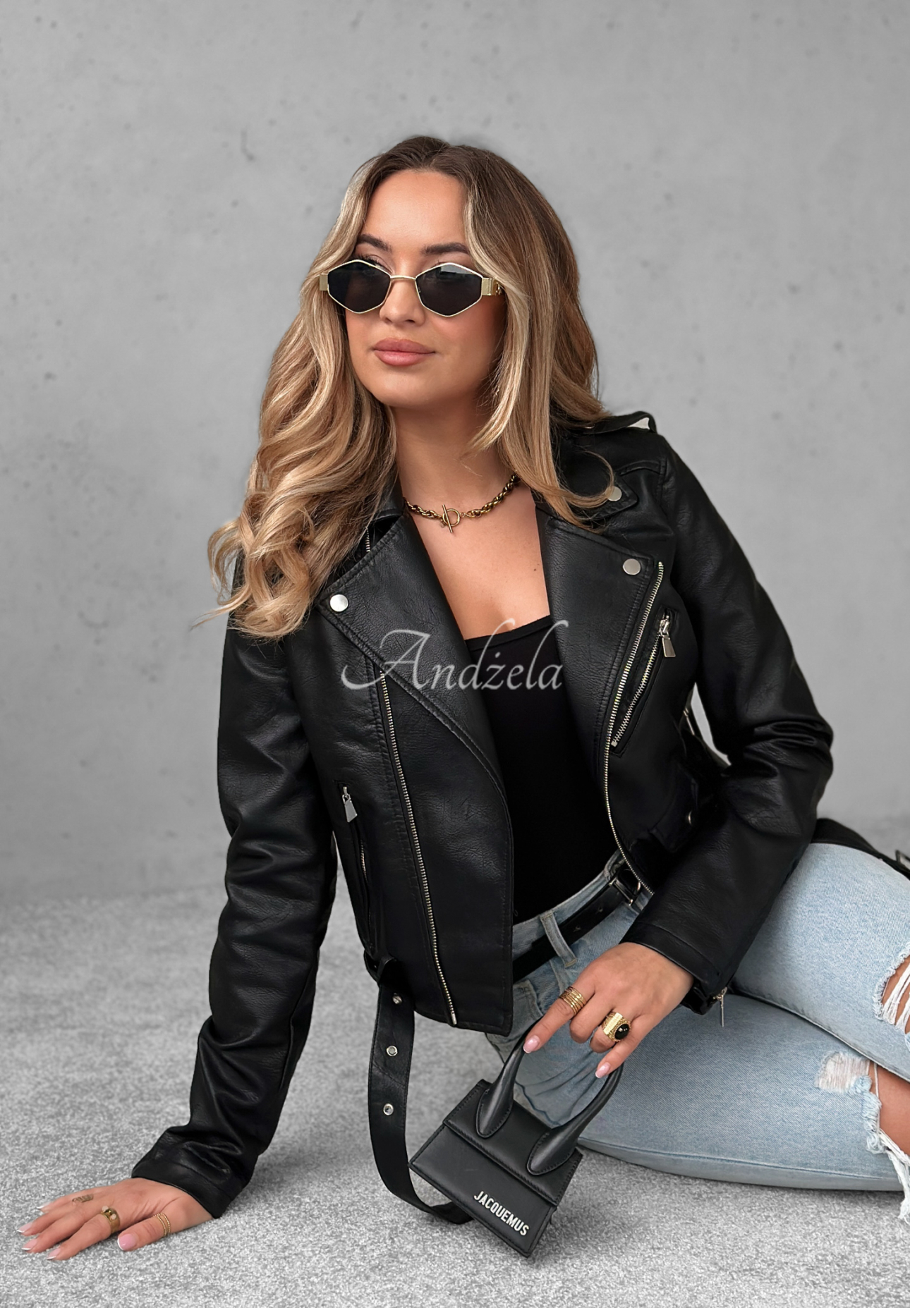 Skórzana kurtka ramoneska Royal czarna