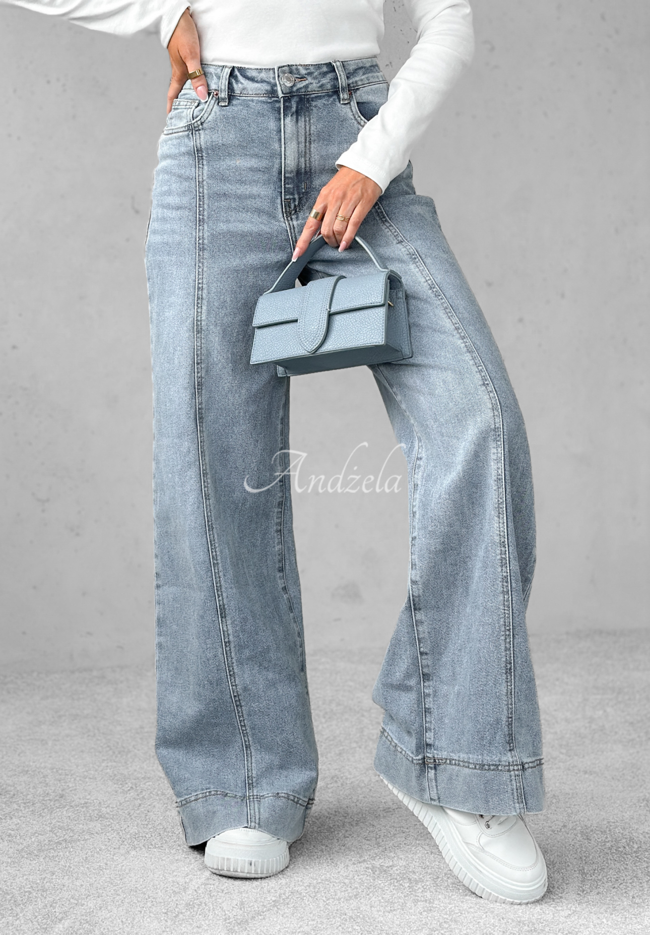 Denim wide leg pants Except Me blue