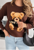 Sweter z misiem Love Teddy czekoladowy