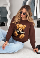 Sweter z misiem Love Teddy czekoladowy