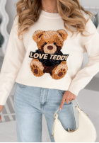 Sweter z misiem Love Teddy ecru