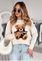 Sweter z misiem Love Teddy ecru