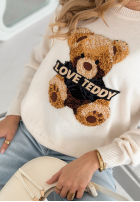 Sweter z misiem Love Teddy ecru