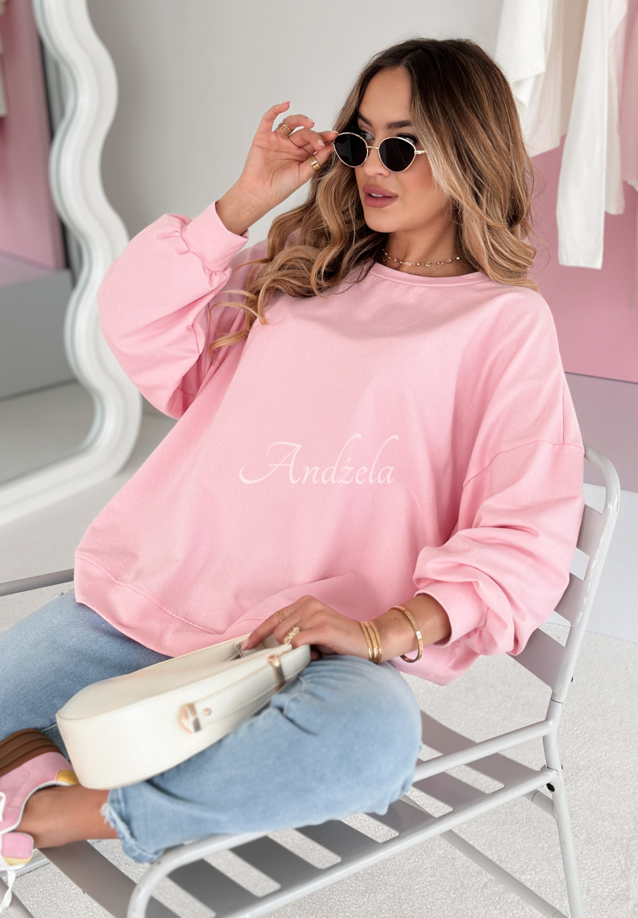 Not The Same oversize sweatshirt powder pink