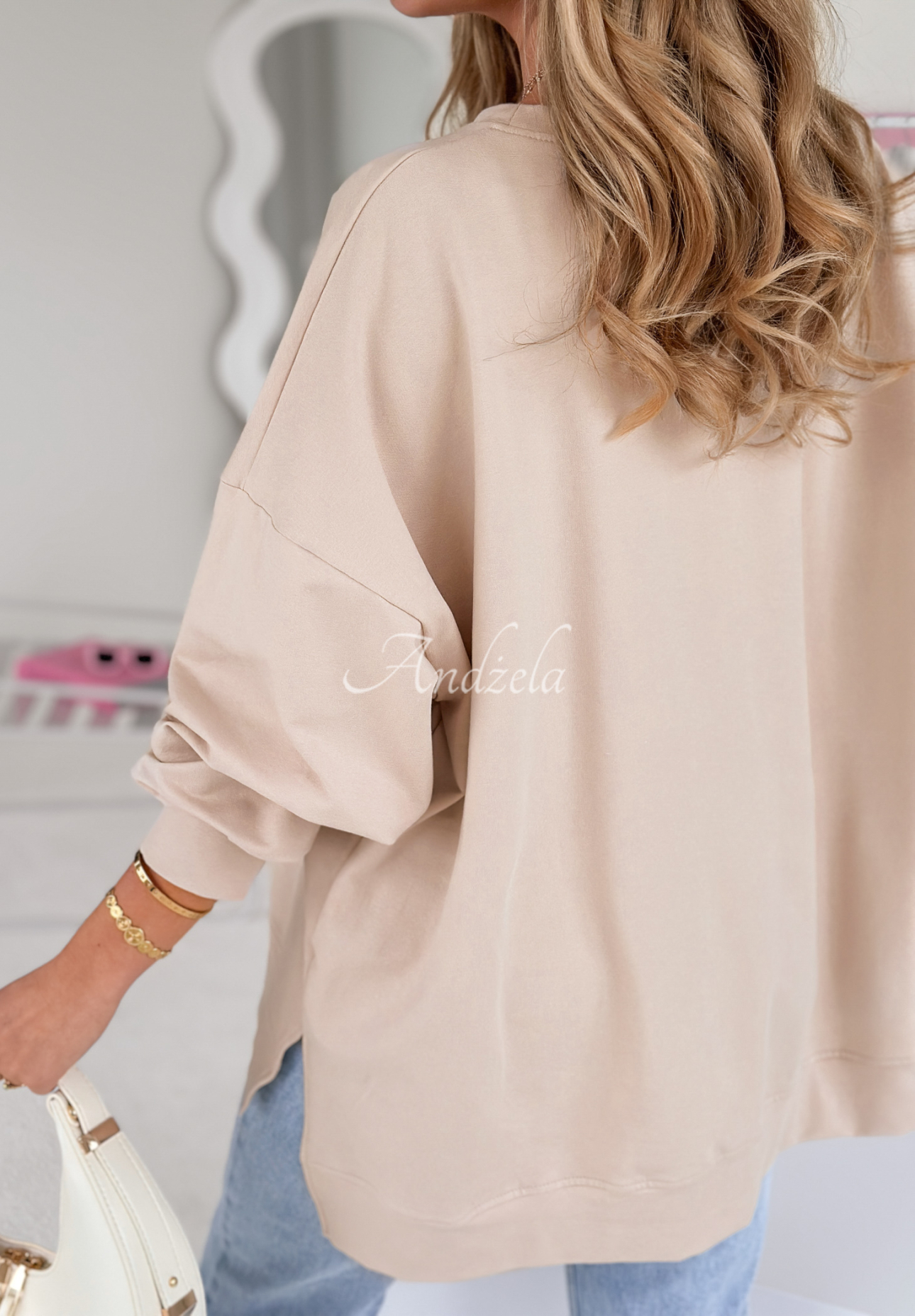 Bawełniana bluza oversize Not The Same beżowa