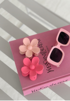 Spinka klamra do włosów kwiat Girly Touch różowa