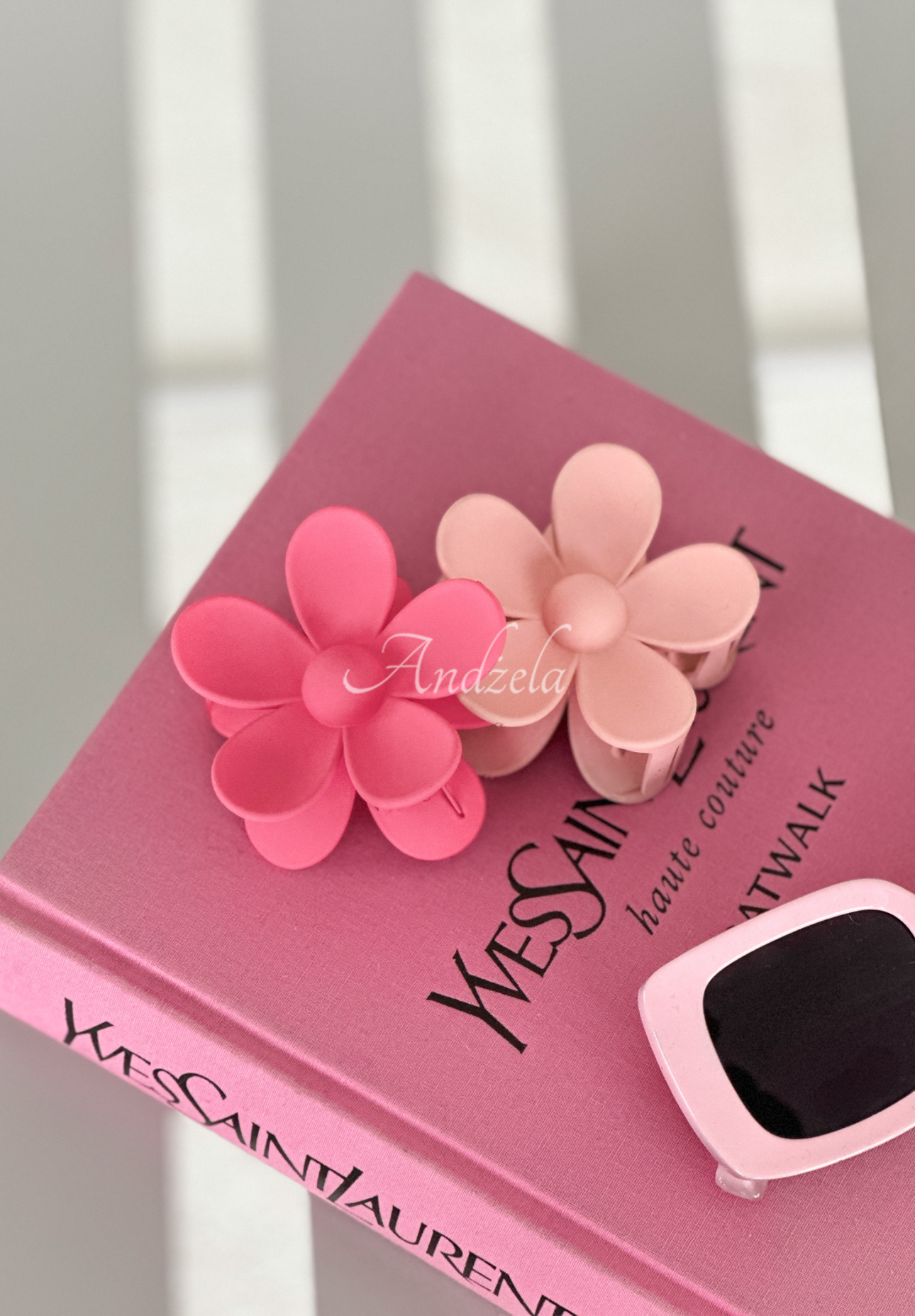 Girly Touch flower hair clip powder pink
