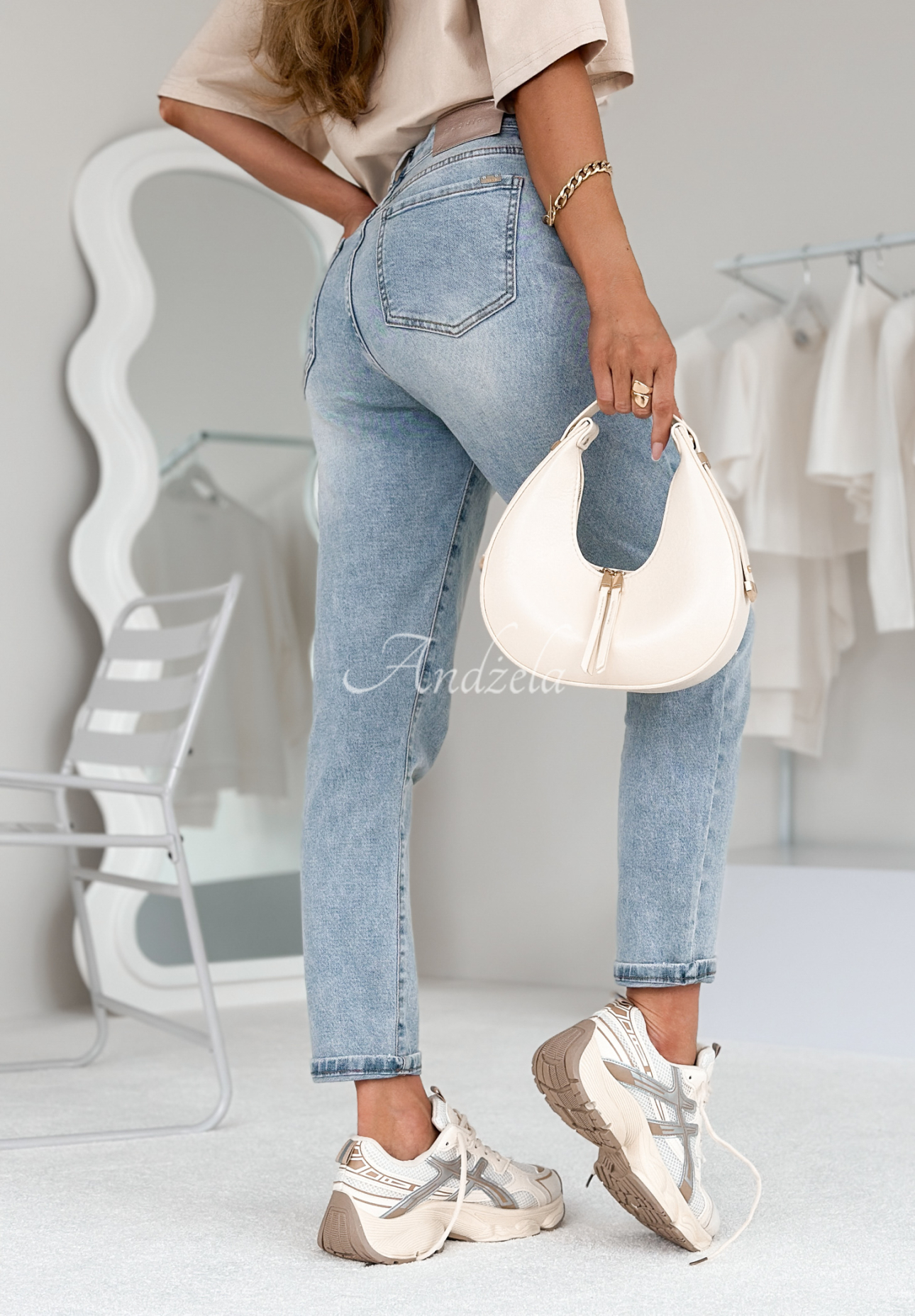 She Walks By light blue loose fit denim pants
