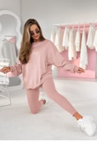 Komplet bluza i legginsy The Only Way pudrowy róż