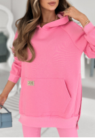 Sweatshirt z kieszenią i kapturem Siempre in pink